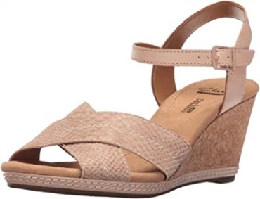 Sandalia Con Cuña Clarks Helio Latitude Para Mujer En Piel Nude