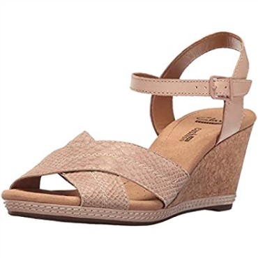 Sandalia Con Cuña Clarks Helio Latitude Para Mujer En Piel Nude