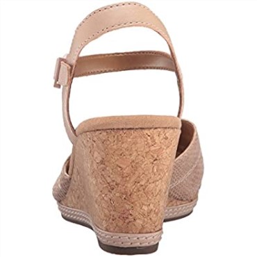 Sandalia Con Cuña Clarks Helio Latitude Para Mujer En Piel Nude