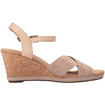 Sandalia Con Cuña Clarks Helio Latitude Para Mujer En Piel Nude