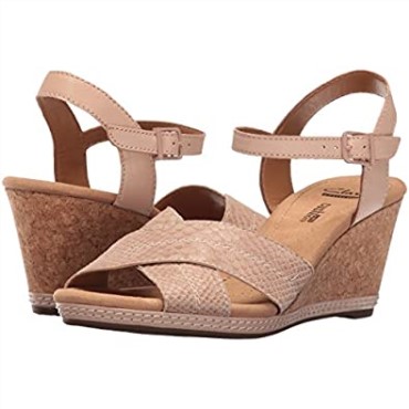 Sandalia Con Cuña Clarks Helio Latitude Para Mujer En Piel Nude