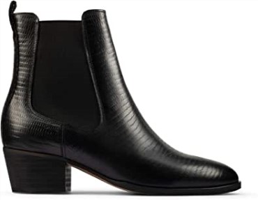Botas De Cuero Clarks Octavia Lo Negro Cocodrilo