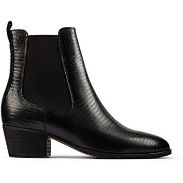 Botas De Cuero Clarks Octavia Lo Negro Cocodrilo