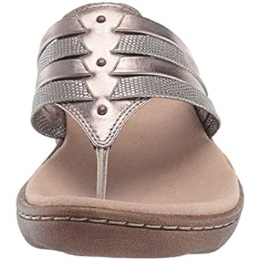 Sandalia Clarks Phebe Carman De Cuero Metalizado Peltre Para Mujer