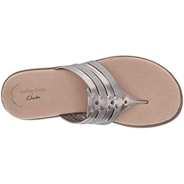 Sandalia Clarks Phebe Carman De Cuero Metalizado Peltre Para Mujer