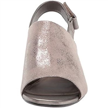 Sandalia Con Tacón De Mujer Clarks Pewter Textile Elisa Lyndsey
