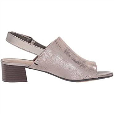 Sandalia Con Tacón De Mujer Clarks Pewter Textile Elisa Lyndsey
