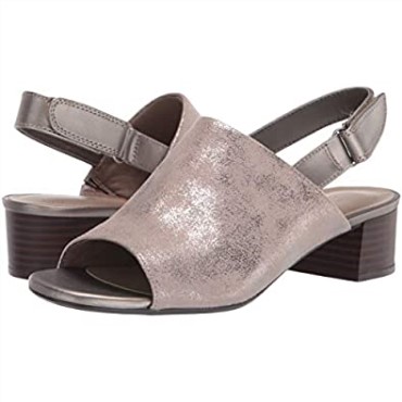 Sandalia Con Tacón De Mujer Clarks Pewter Textile Elisa Lyndsey