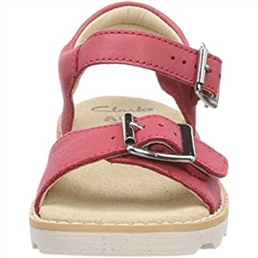 Sandalias Clarks De Cuero Rosa Para Niñas Crown Bloom T Sling Back