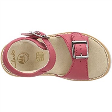 Sandalias Clarks De Cuero Rosa Para Niñas Crown Bloom T Sling Back