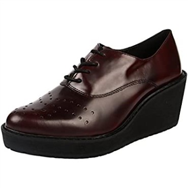 Zapatos Brogue De Mujer Clarks Rojo Burdeos Game Oval