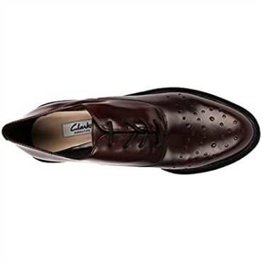 Zapatos Brogue De Mujer Clarks Rojo Burdeos Game Oval
