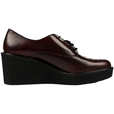 Zapatos Brogue De Mujer Clarks Rojo Burdeos Game Oval