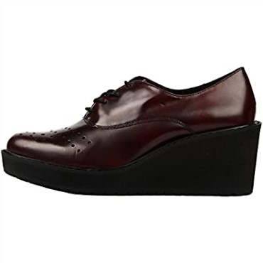 Zapatos Brogue De Mujer Clarks Rojo Burdeos Game Oval
