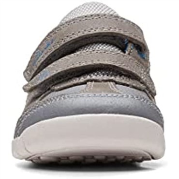 Clarks Rex Play Zapatos De Cuero Para Niños Pequeños Gris/azul