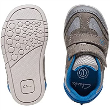 Clarks Rex Play Zapatos De Cuero Para Niños Pequeños Gris/azul