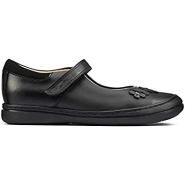 Zapatos De Cuero Clarks Scooter Daisy Kid Negro