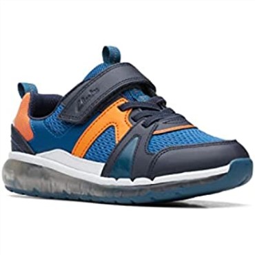 Clarks Spark Flash Ko Azul Combinación De Materiales Niño Zapatillas Niño