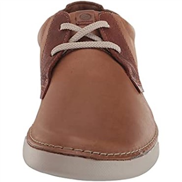 Zapatillas Bajas Clarks Gereld De Cuero Tostado Para Hombre