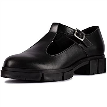 Zapatos De Cuero Clarks Teala Bar Negros