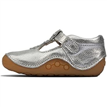 Clarks Ti Ny F Inferior Niño Plata Cuero Niñas Pre Walker Zapatos Plata
