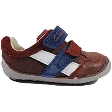 Zapatos Prewalker Para Niños Clarks Ti Ny Zakk De Cuero Marrón