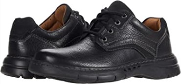 Clarks Un Brawley Pace Negro De Cuero Caído