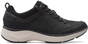 Zapatillas De Senderismo De Mujer Clarks Wave 2 Lace Tex Nubuck Negro