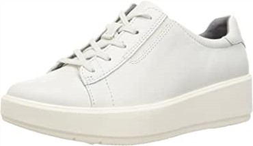 Sneaker Mujer Clarks Layton De Piel Blanca Con Cordones