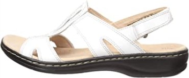 Sandalia Plana Leisa Skip Clarks De Mujer En Piel Blanca
