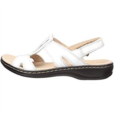 Sandalia Plana Leisa Skip Clarks De Mujer En Piel Blanca