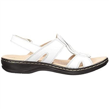 Sandalia Plana Leisa Skip Clarks De Mujer En Piel Blanca