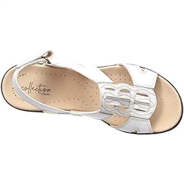 Sandalia Plana Leisa Skip Clarks De Mujer En Piel Blanca