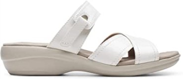 Sandalia Plana Mujer Clarks Charol Sintético Blanco Alexis Art