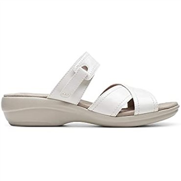 Sandalia Plana Mujer Clarks Charol Sintético Blanco Alexis Art