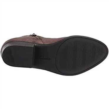 Botines Clarks Adreena Show Para Mujer Cuero Topo Oscuro
