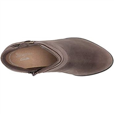 Botines Clarks Adreena Show Para Mujer Cuero Topo Oscuro