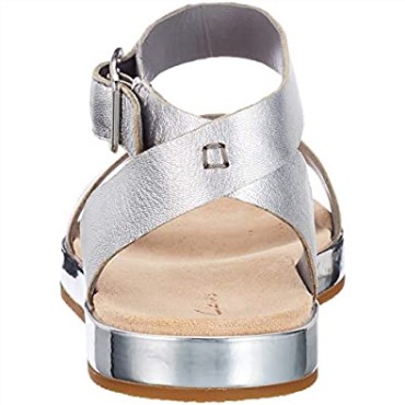 Sandalias De Tiras Mujer Clarks Botanic Poppy Plata Plata Cuero