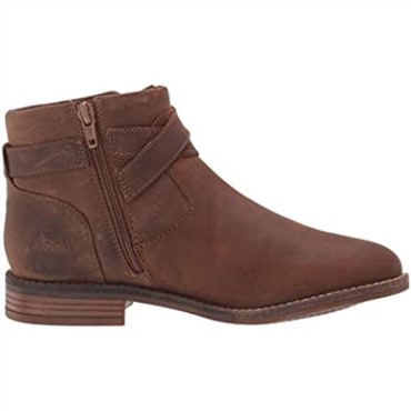 Botines Clarks Camzdime Mujer Cuero Tostado Oscuro