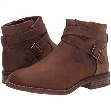 Botines Clarks Camzdime Mujer Cuero Tostado Oscuro