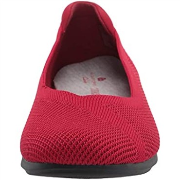 Clarks Carly Wish Bailarinas Planas De Punto Rojo Para Mujer