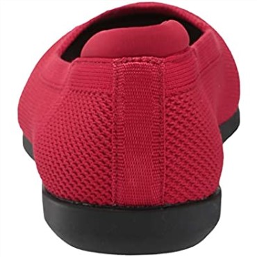 Clarks Carly Wish Bailarinas Planas De Punto Rojo Para Mujer
