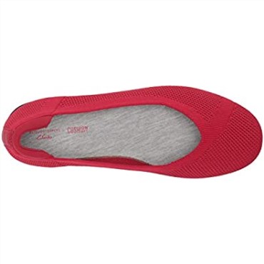 Clarks Carly Wish Bailarinas Planas De Punto Rojo Para Mujer