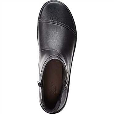Botines Clarks Mujer Cora Tropic Cuero Metalizado Negro Piel