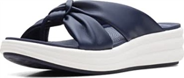 Sandalias Clarks Mujer Drift Ave Cuña Azul Marino Oscuro Sintético