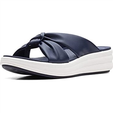 Sandalias Clarks Mujer Drift Ave Cuña Azul Marino Oscuro Sintético