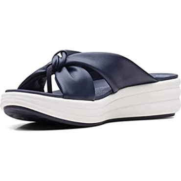 Sandalias Clarks Mujer Drift Ave Cuña Azul Marino Oscuro Sintético