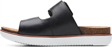 Sandalias Clarks Elayne Facil Slide Mujer Negras