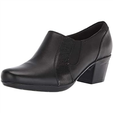Mocasines Mujer Clarks Emslie Chelsea Cuero Negro Lagarto Sintético