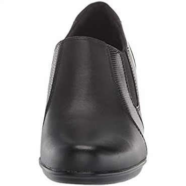 Mocasines Mujer Clarks Emslie Chelsea Cuero Negro Lagarto Sintético